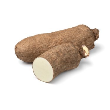 whole tuber of yam and another half