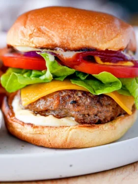 juicy homemade burger